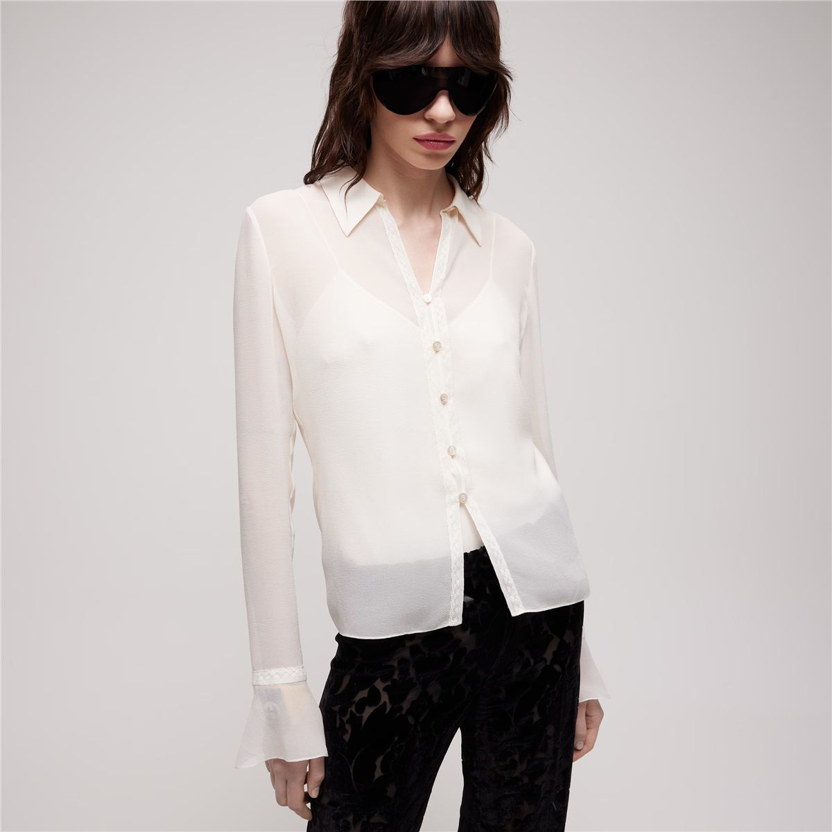 Light silk georgette shirt-GUCCI-Verso