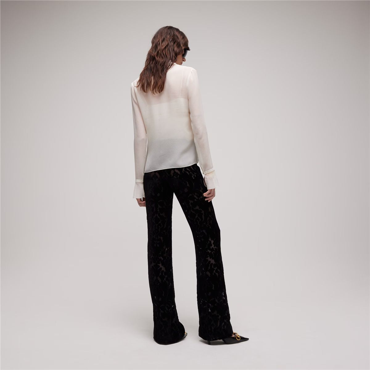 Light silk georgette shirt-GUCCI-Verso