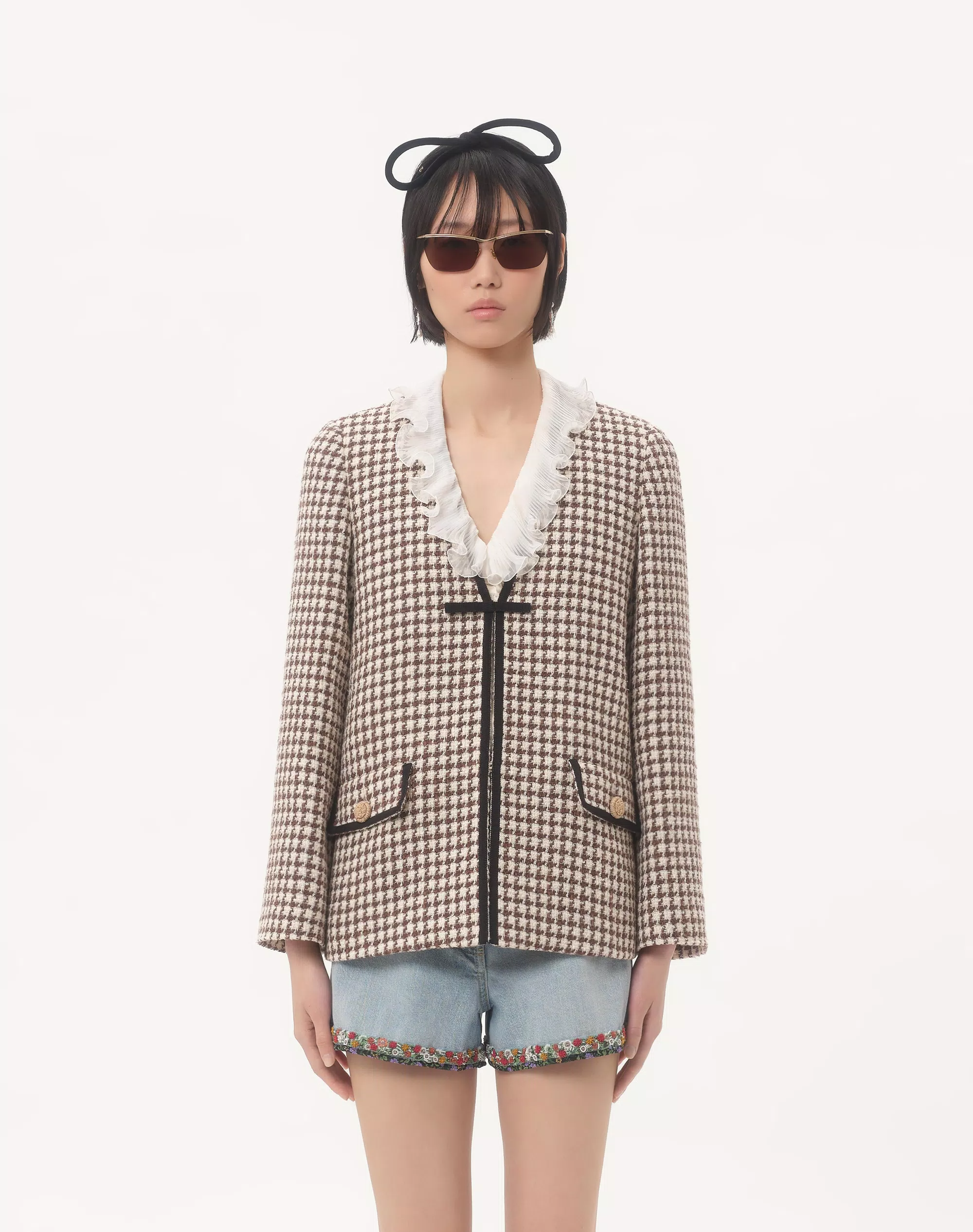 LIGHT TWEED PIED DE POULE JACKET-VALENTINO-Verso