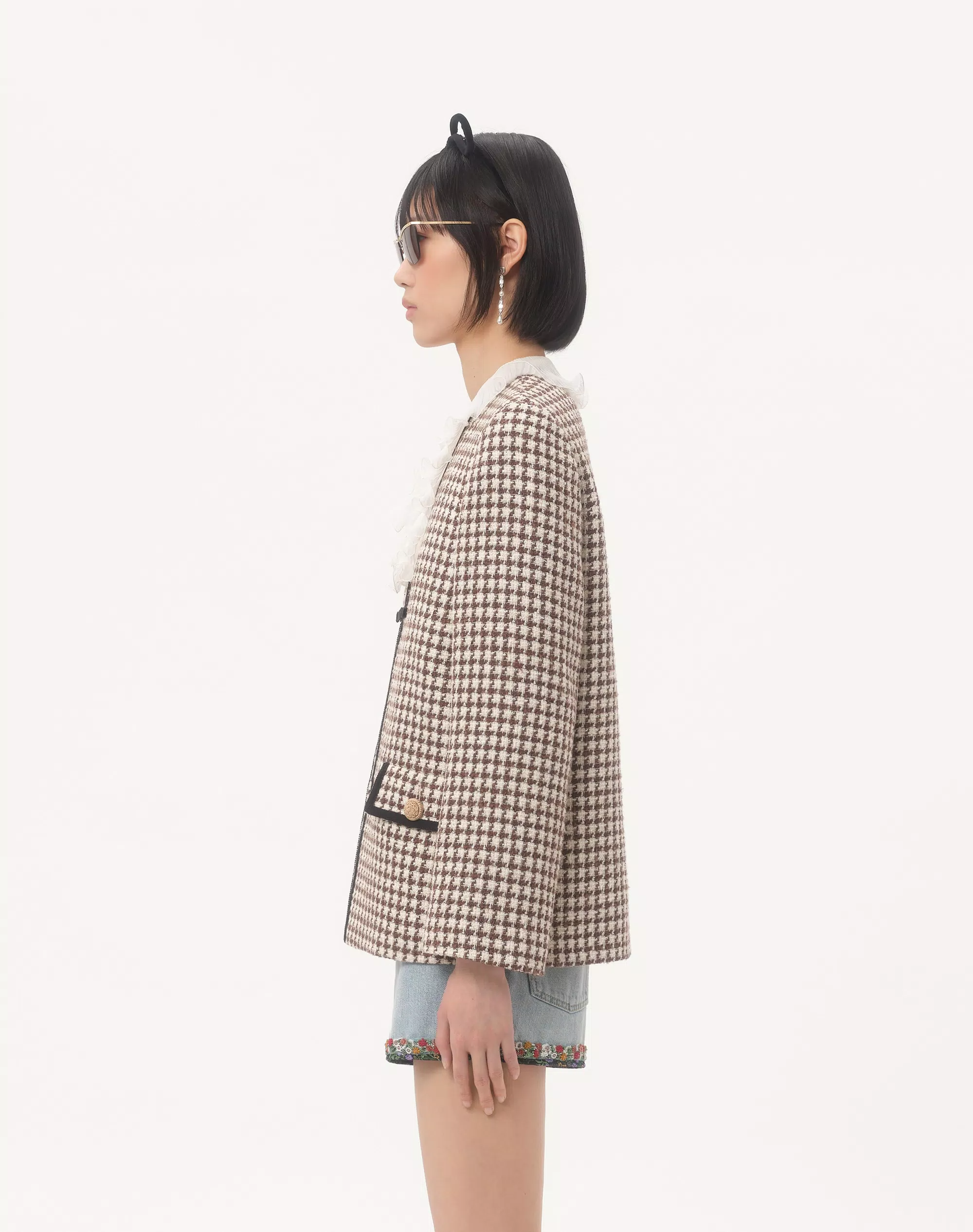 LIGHT TWEED PIED DE POULE JACKET-VALENTINO-Verso