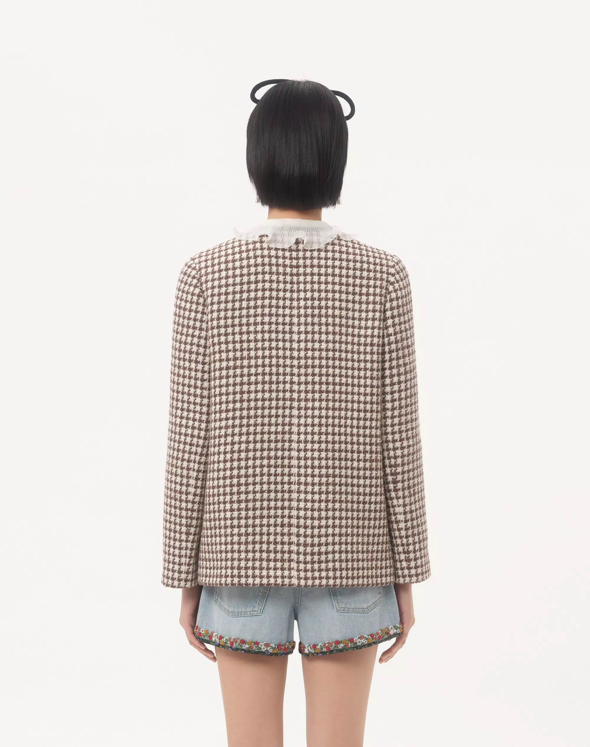 LIGHT TWEED PIED DE POULE JACKET-VALENTINO-Verso