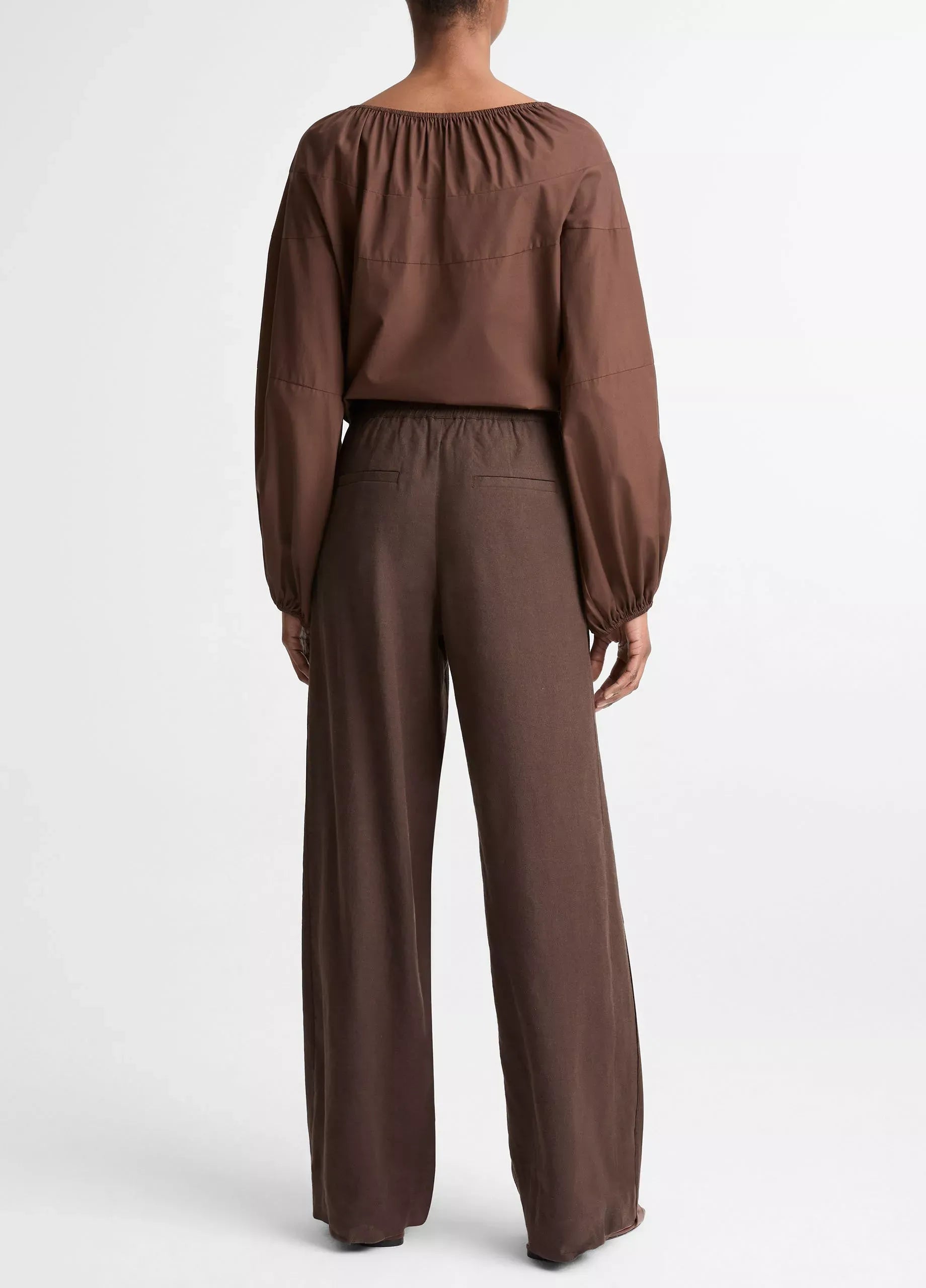 Linen-blend drawstring pant-VINCE-Verso