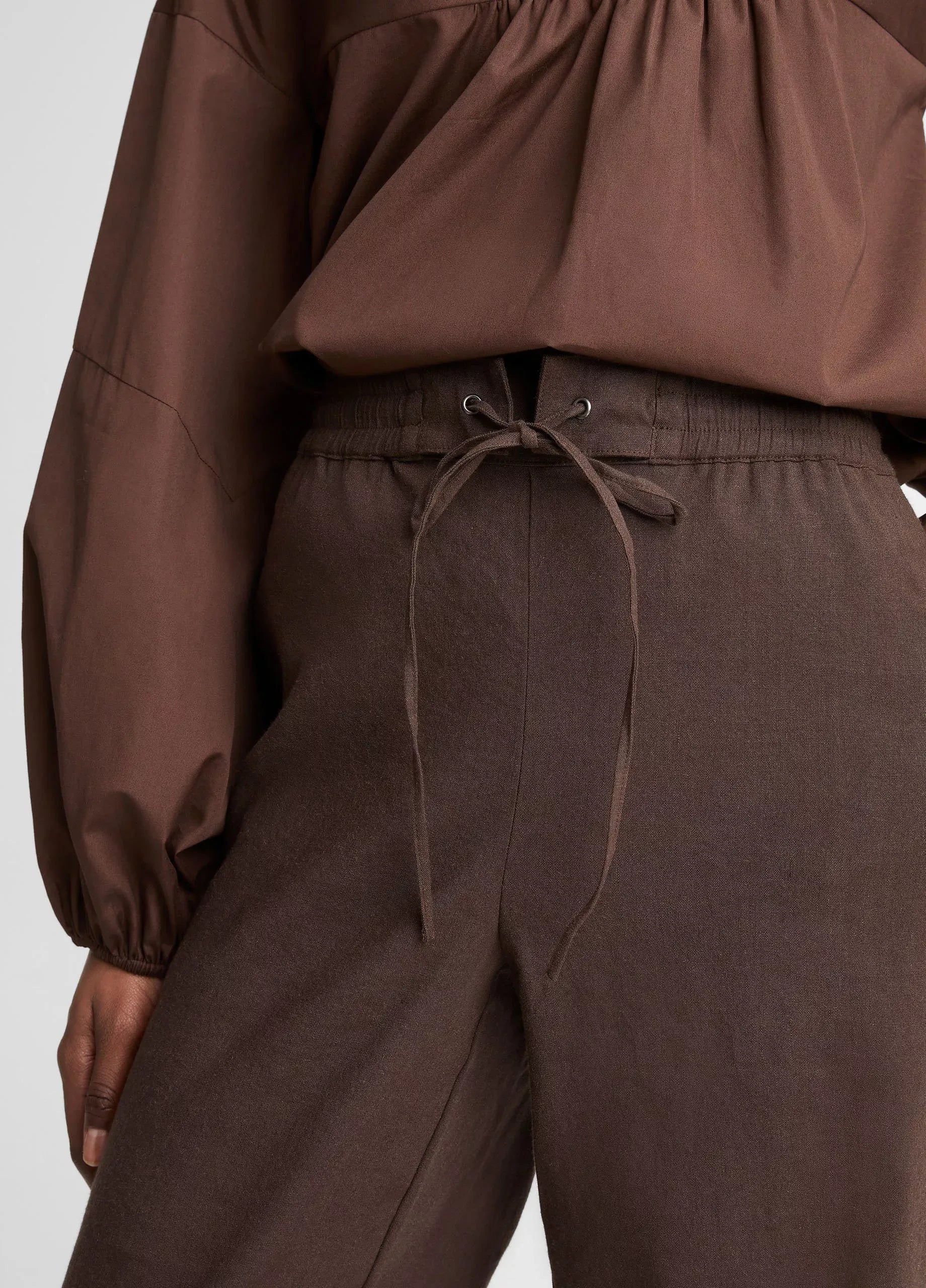 Linen-blend drawstring pant-VINCE-Verso