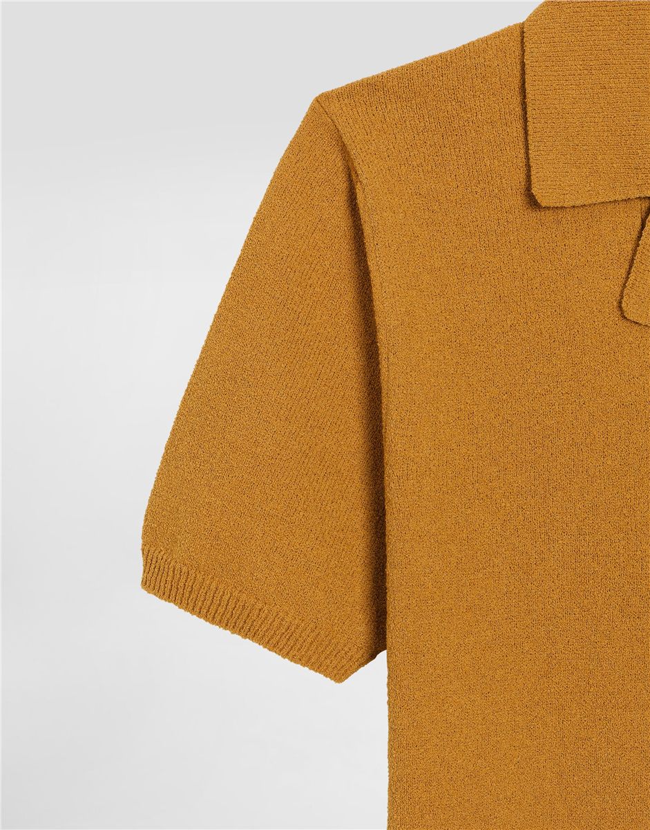 Linen-cotton knit polo shirt-DOLCE&GABBANA-Verso