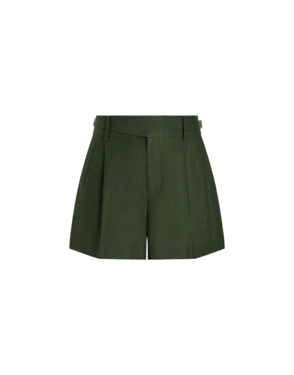 LINEN FABRIC SHORTS WITH DOUBLE DARTS - DOLCE & GABBANA - Verso