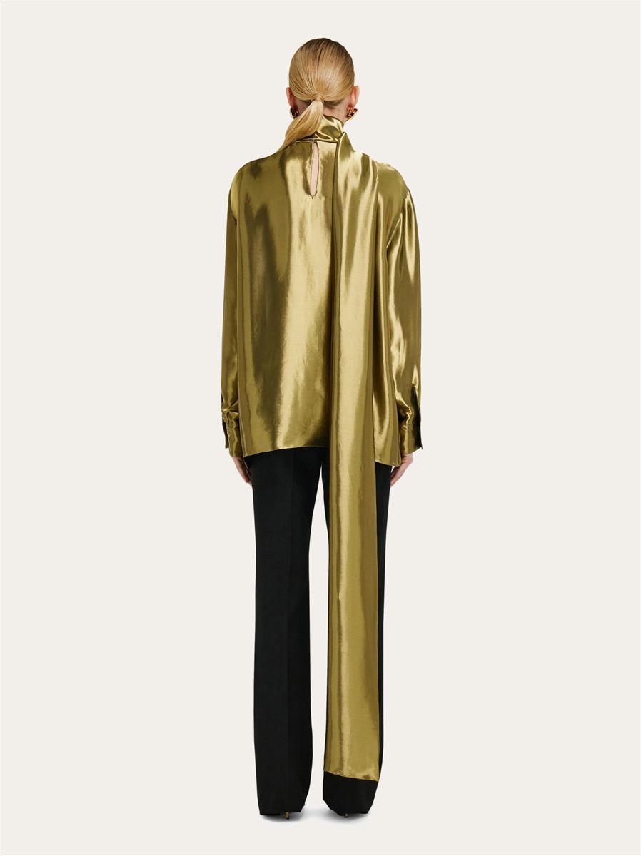 Liquid lamé blouse-FERRAGAMO-Verso