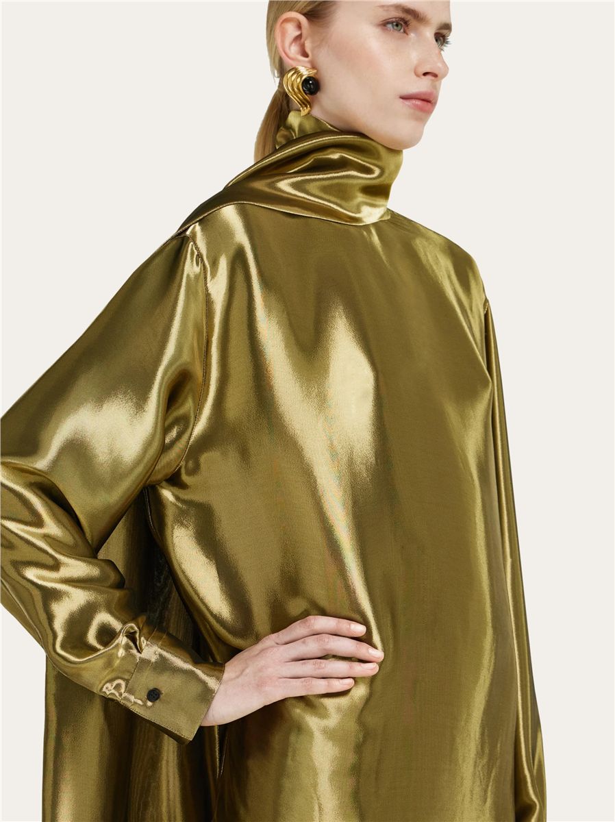 Liquid lamé blouse-FERRAGAMO-Verso