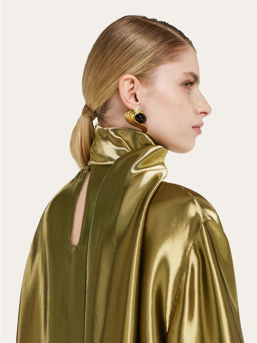 Liquid lamé blouse-FERRAGAMO-Verso