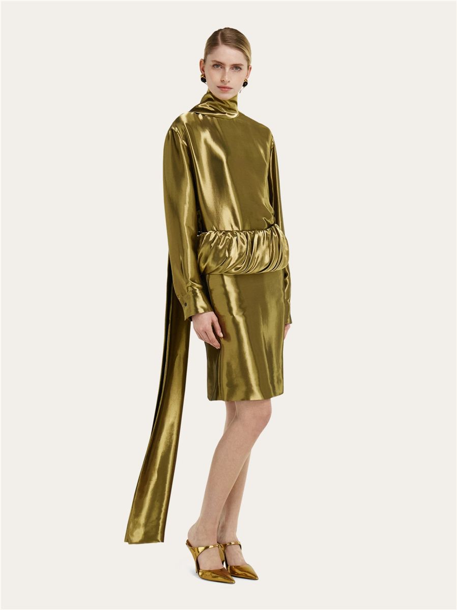 Liquid lamé blouse-FERRAGAMO-Verso