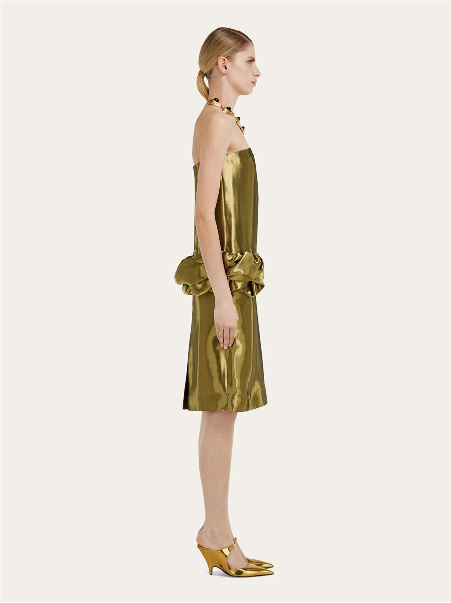 Liquid lamé dress-FERRAGAMO-Verso