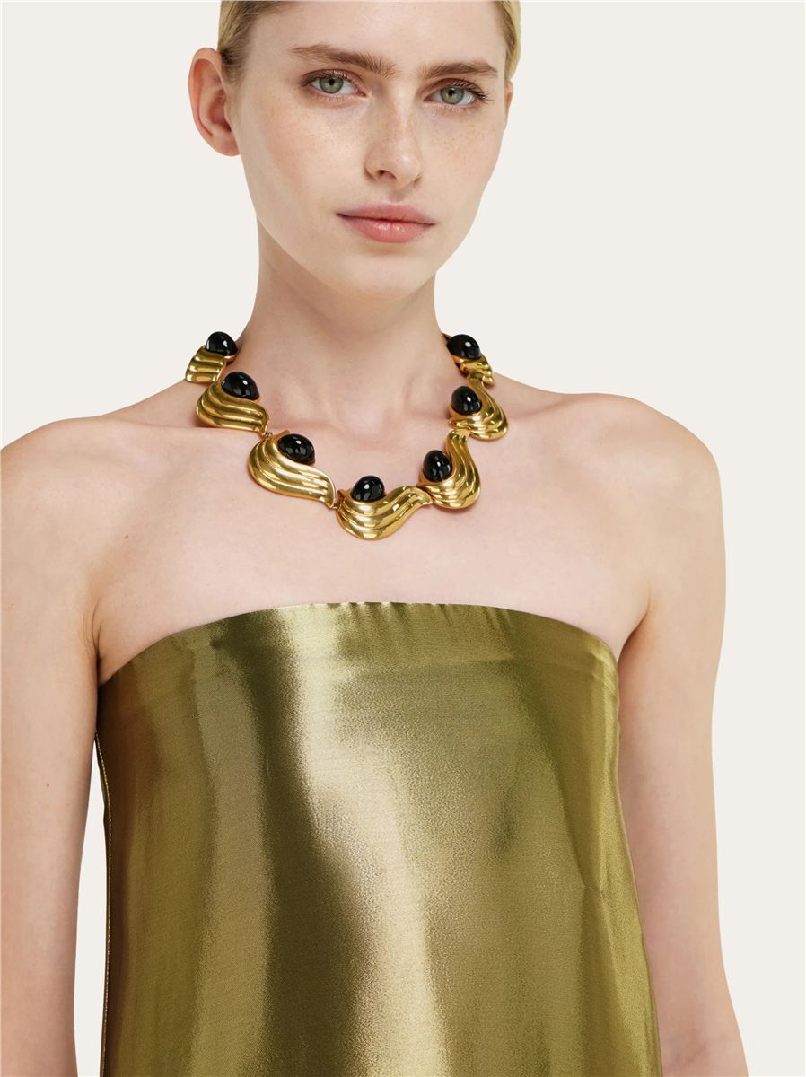 Liquid lamé dress-FERRAGAMO-Verso