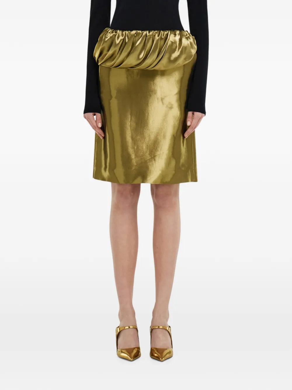 Liquid lamé skirt-FERRAGAMO-Verso