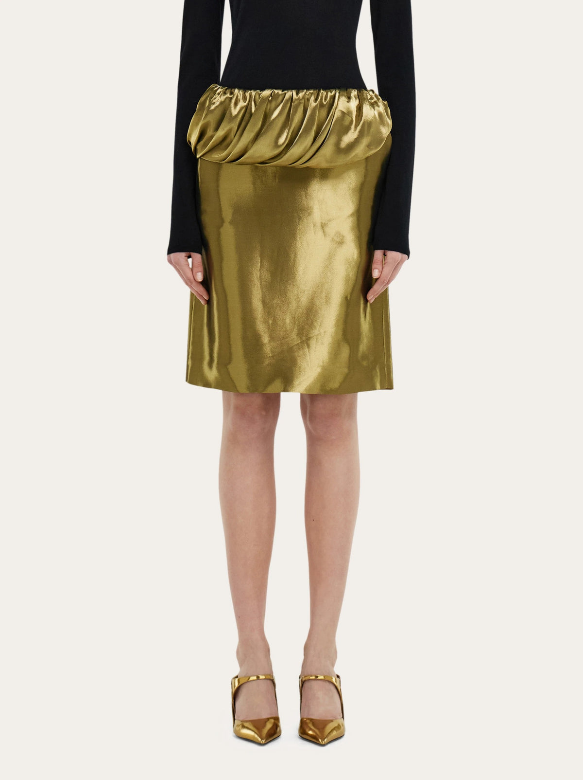 Liquid lamé skirt-FERRAGAMO-Verso
