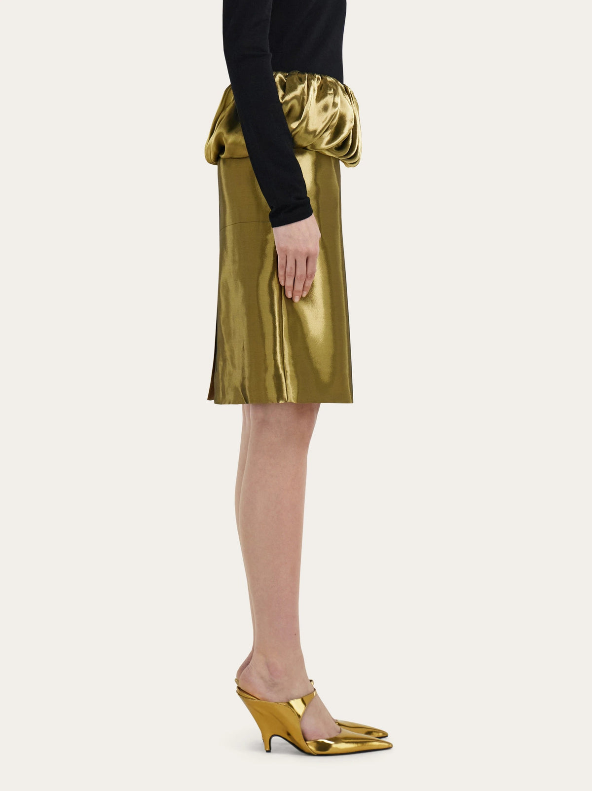 Liquid lamé skirt-FERRAGAMO-Verso