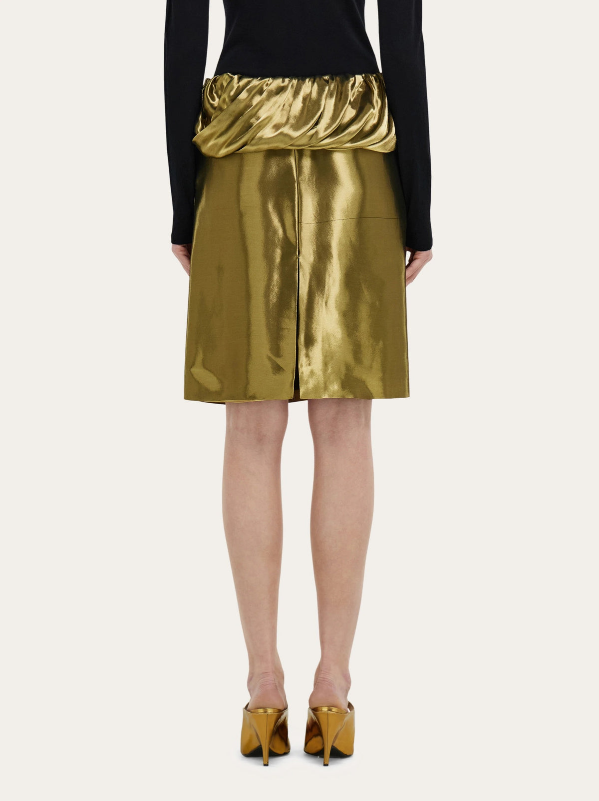 Liquid lamé skirt-FERRAGAMO-Verso