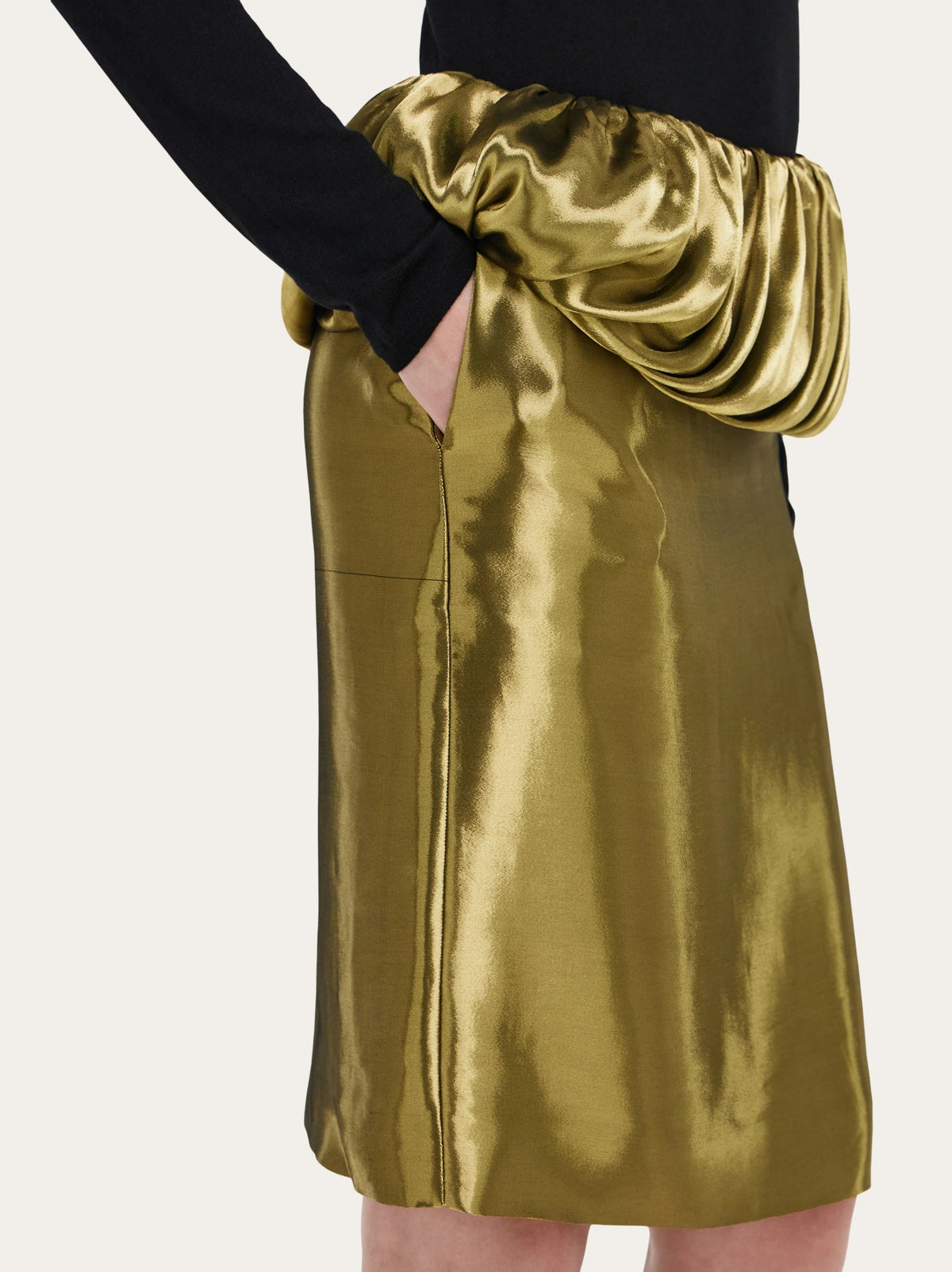 Liquid lamé skirt-FERRAGAMO-Verso