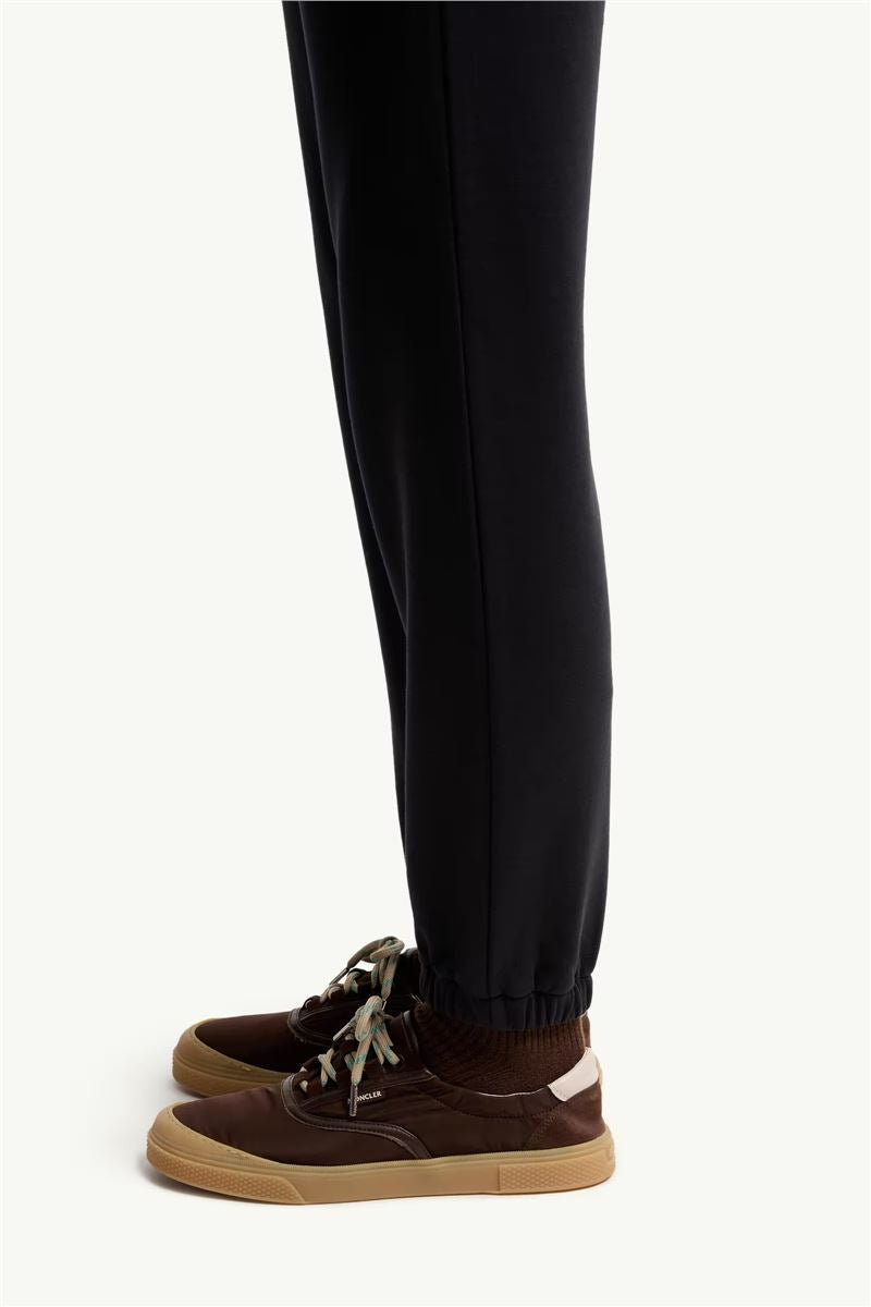Logo cotton blend fleece track pants-MONCLER-Verso