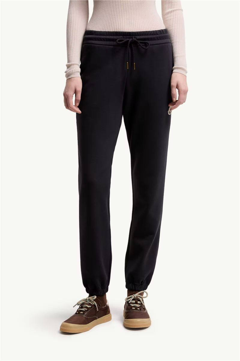 Logo cotton blend fleece track pants-MONCLER-Verso