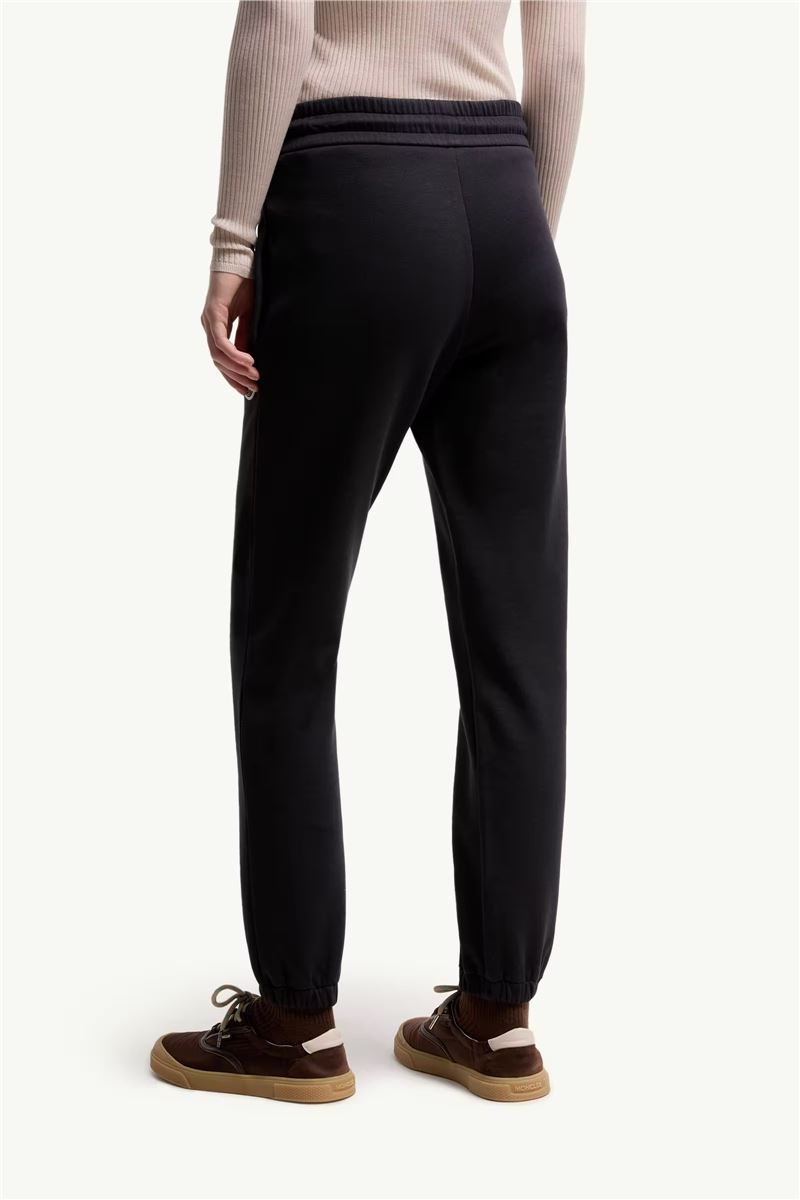 Logo cotton blend fleece track pants-MONCLER-Verso