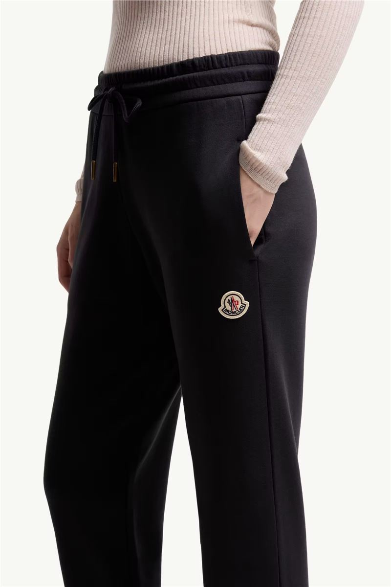 Logo cotton blend fleece track pants-MONCLER-Verso
