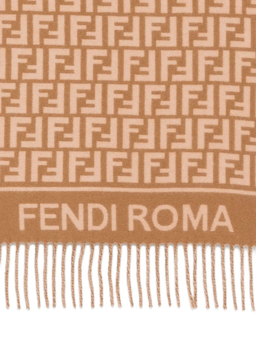 Logo-detail fringed scarf-FENDI-Verso