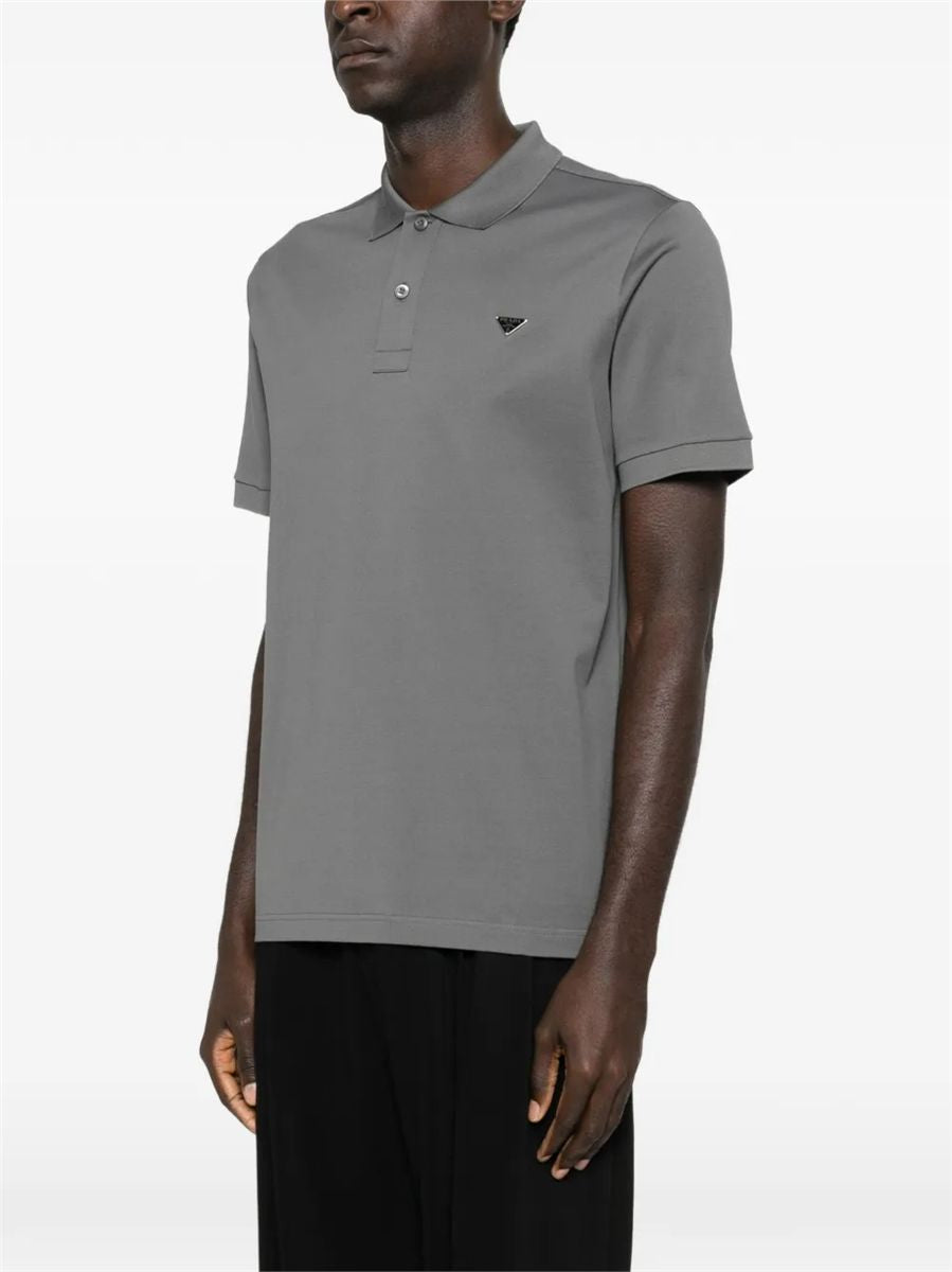 Logo-detail polo shirt-PRADA-Verso