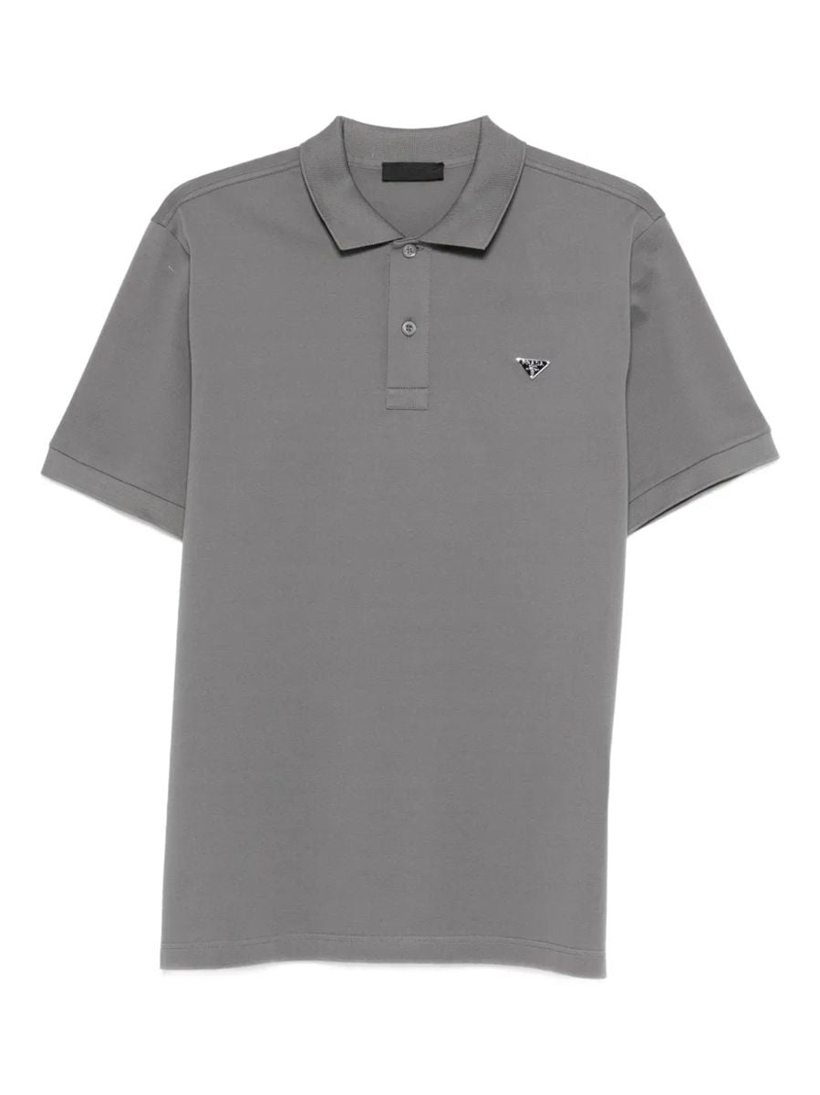 Logo-detail polo shirt-PRADA-Verso
