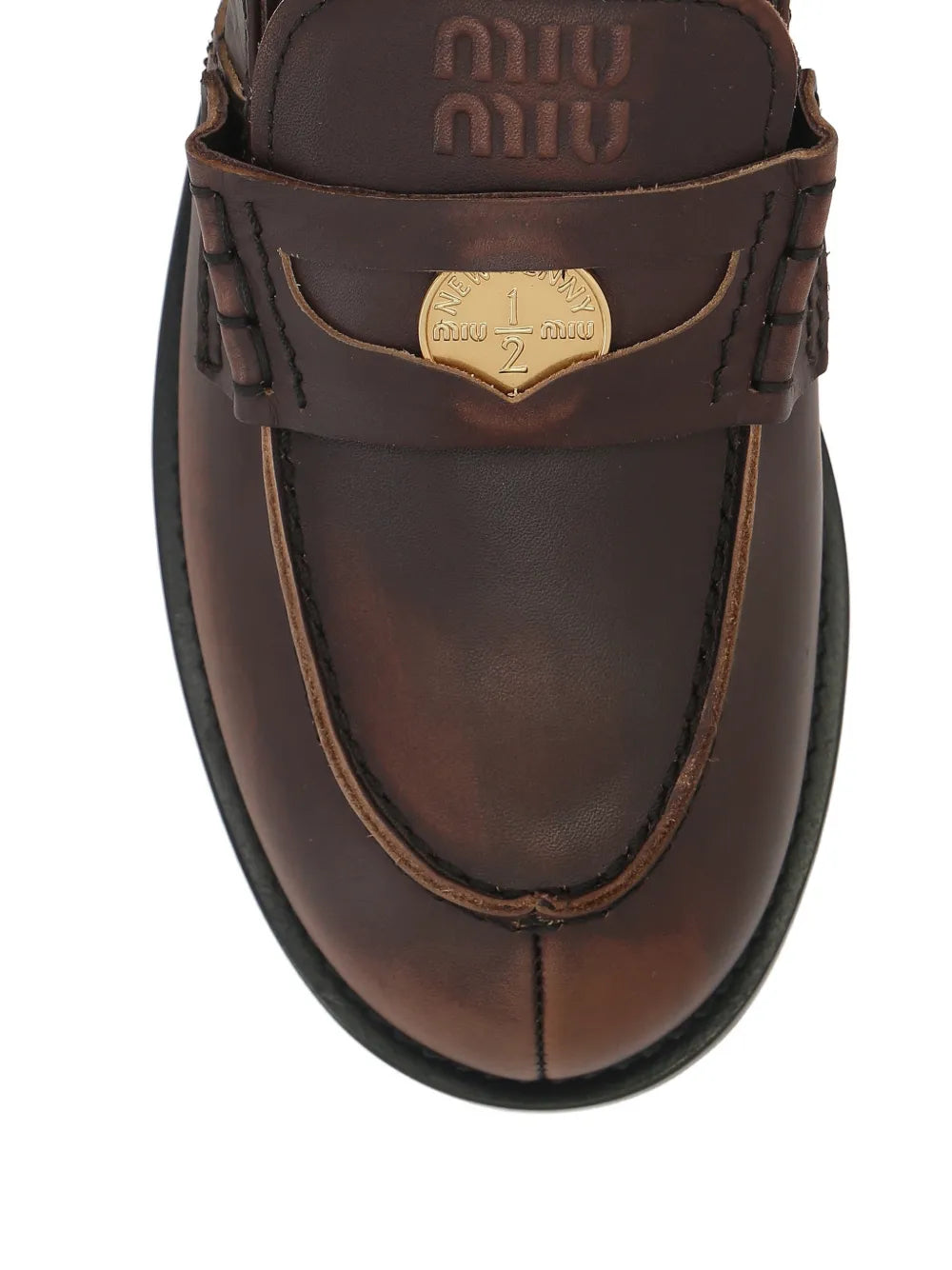 Logo-detail slingback loafers-MIU MIU-Verso