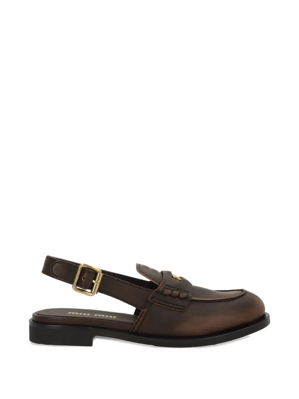 Logo-detail slingback loafers-MIU MIU-Verso