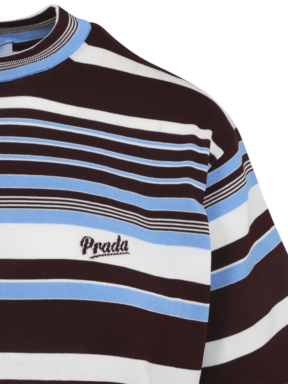 Logo-detail striped t-shirt-PRADA-Verso