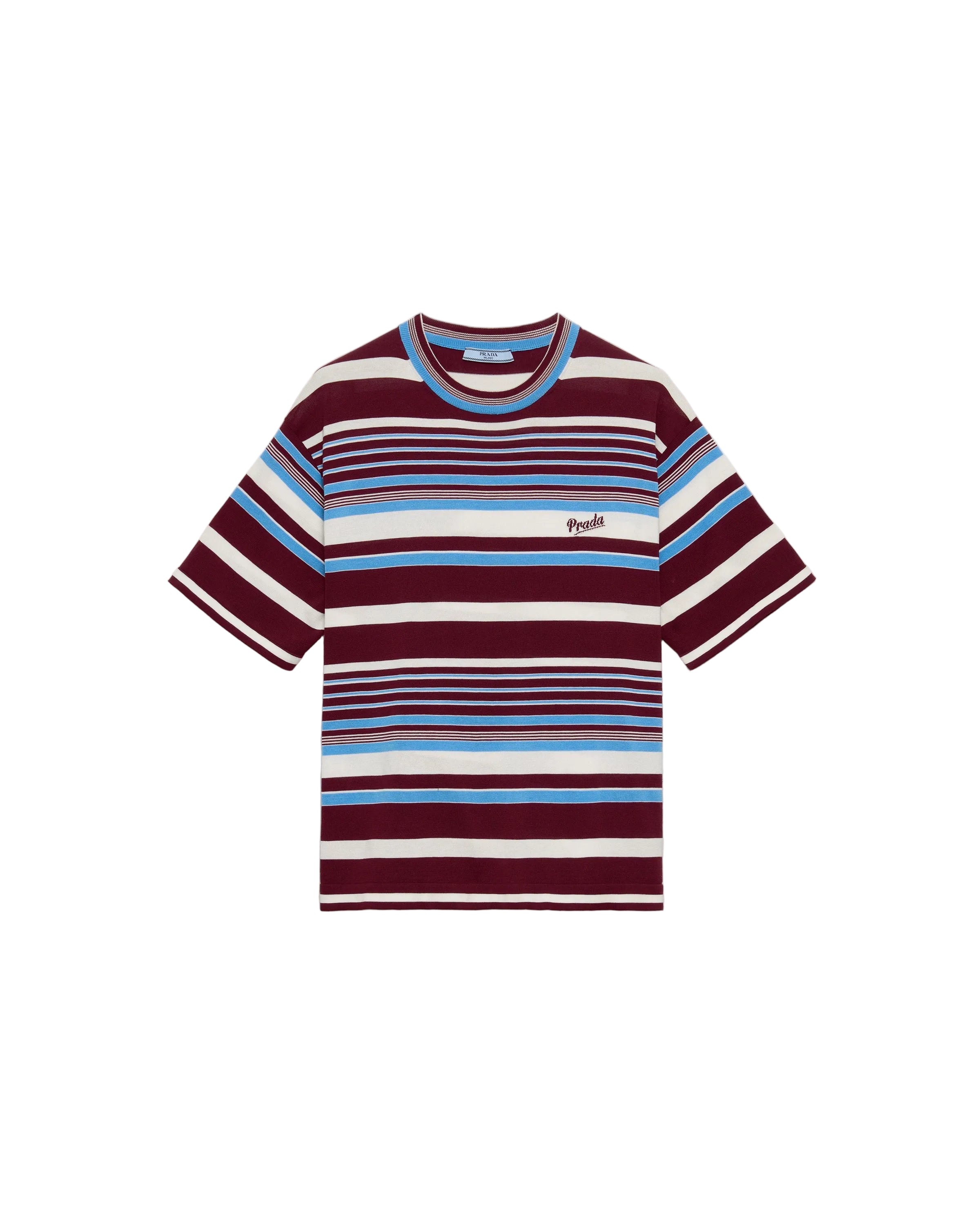 Logo-detail Striped T-shirt-PRADA-307435-38-Verso