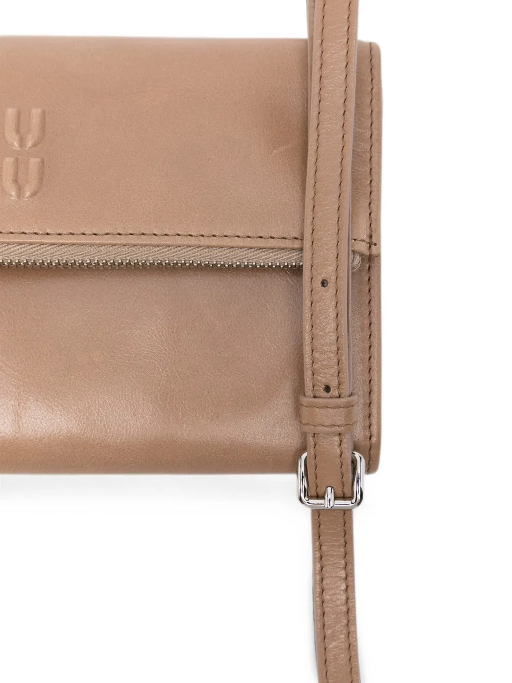 Logo-embossed leather cross body bag-MIU MIU-Verso