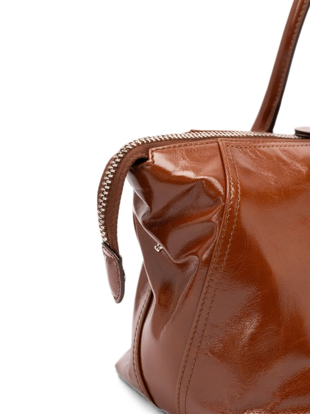 Logo-embossed leather tote bag-MIU MIU-Verso