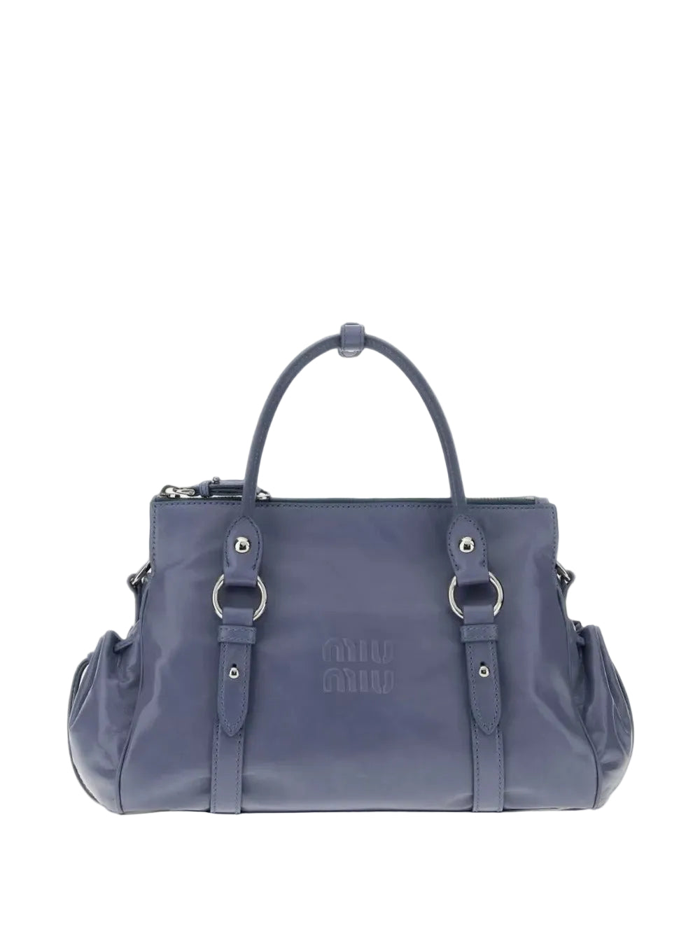 Logo-embossed leather tote bag-MIU MIU-309785-TU-Verso