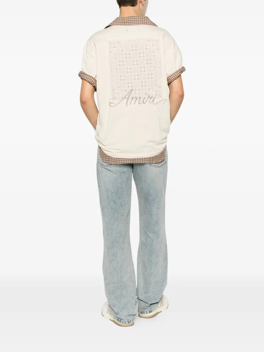 Logo-embroidered bandana-patch t-shirt-AMIRI-Verso