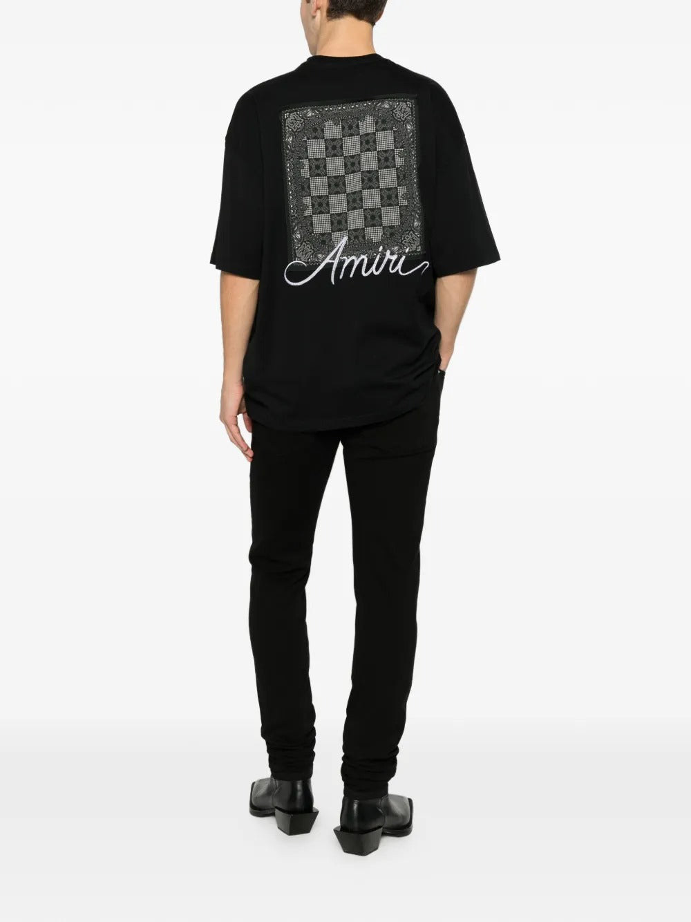 Logo-embroidered bandana-patch t-shirt-AMIRI-Verso