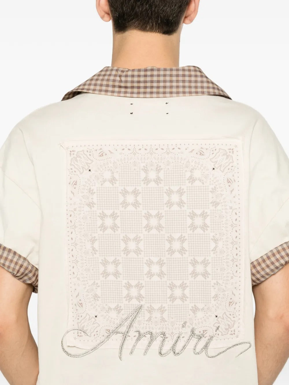 Logo-embroidered bandana-patch t-shirt-AMIRI-Verso