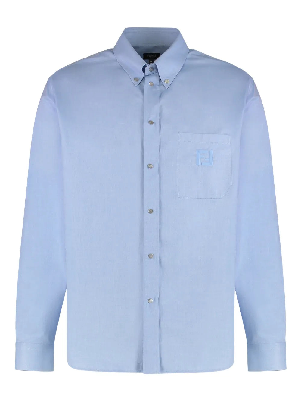 Logo-embroidered chest-pocket shirt-FENDI-Verso