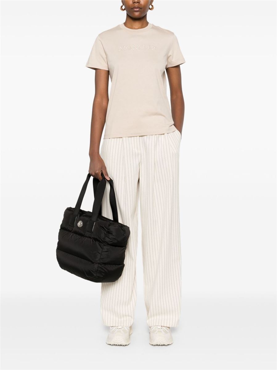 LOGO-EMBROIDERED COTTON T-SHIRT -  MONCLER - Verso