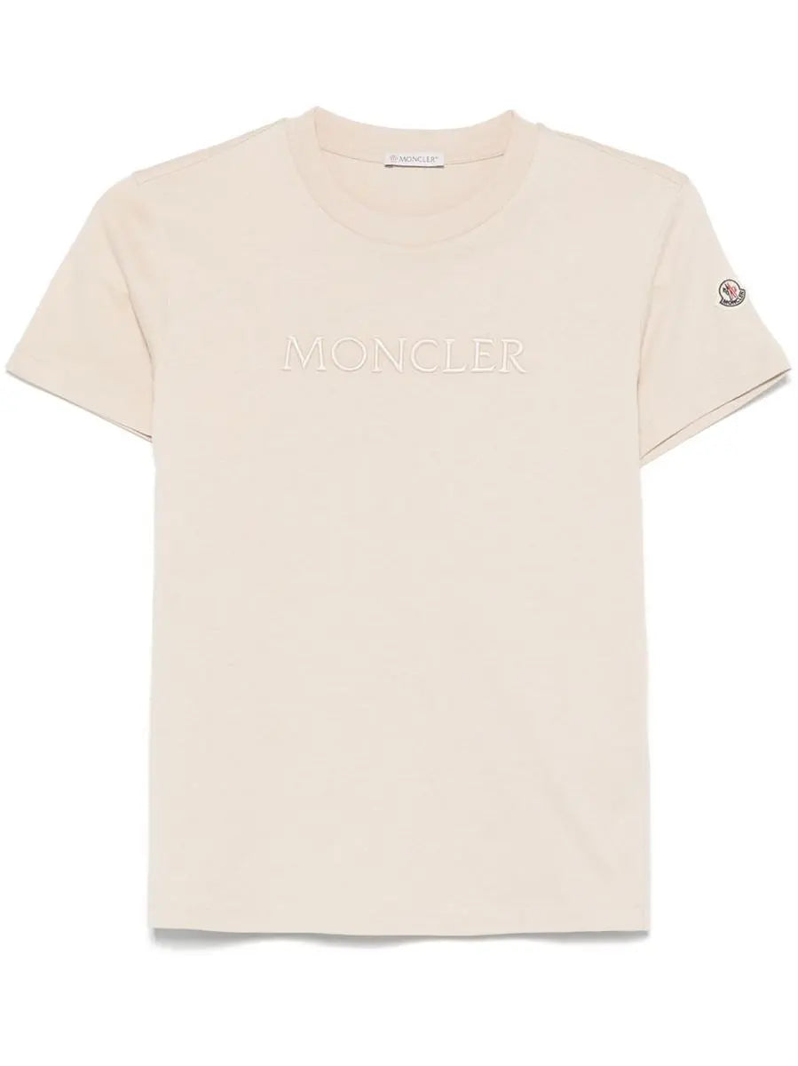 LOGO-EMBROIDERED COTTON T-SHIRT -  MONCLER - Verso