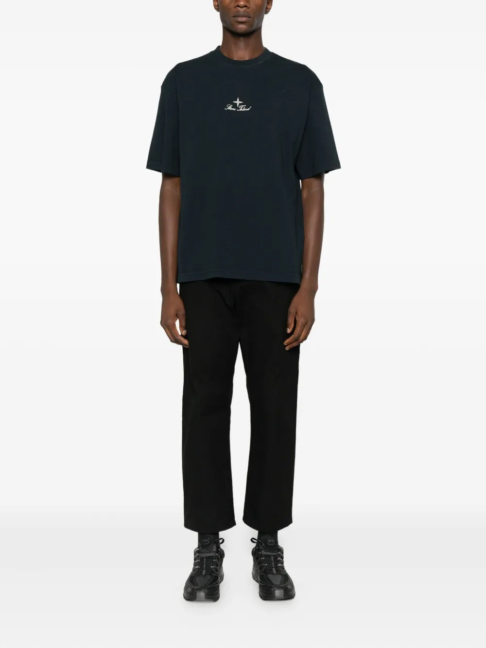 Logo-embroidered Crew-neck T-shirt-STONE ISLAND-Verso