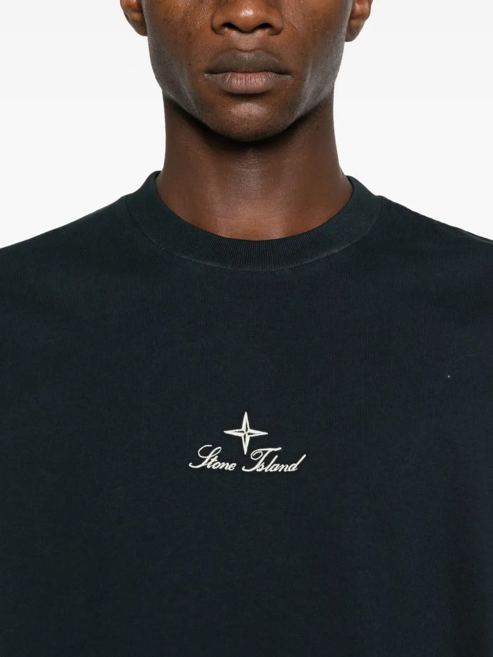 Logo-embroidered Crew-neck T-shirt-STONE ISLAND-Verso