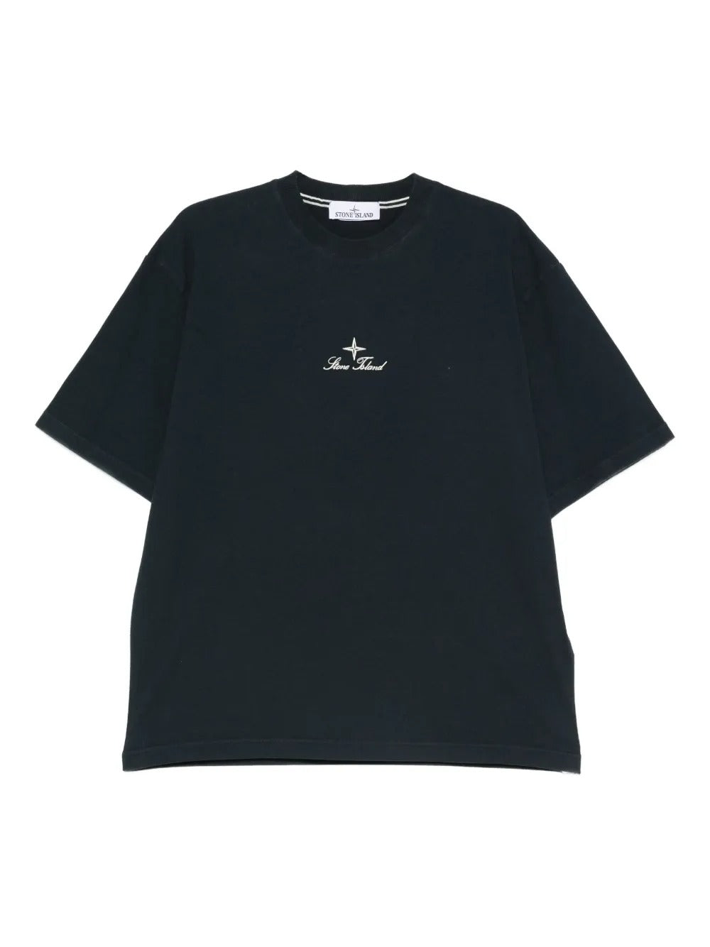 Logo-embroidered Crew-neck T-shirt-STONE ISLAND-Verso