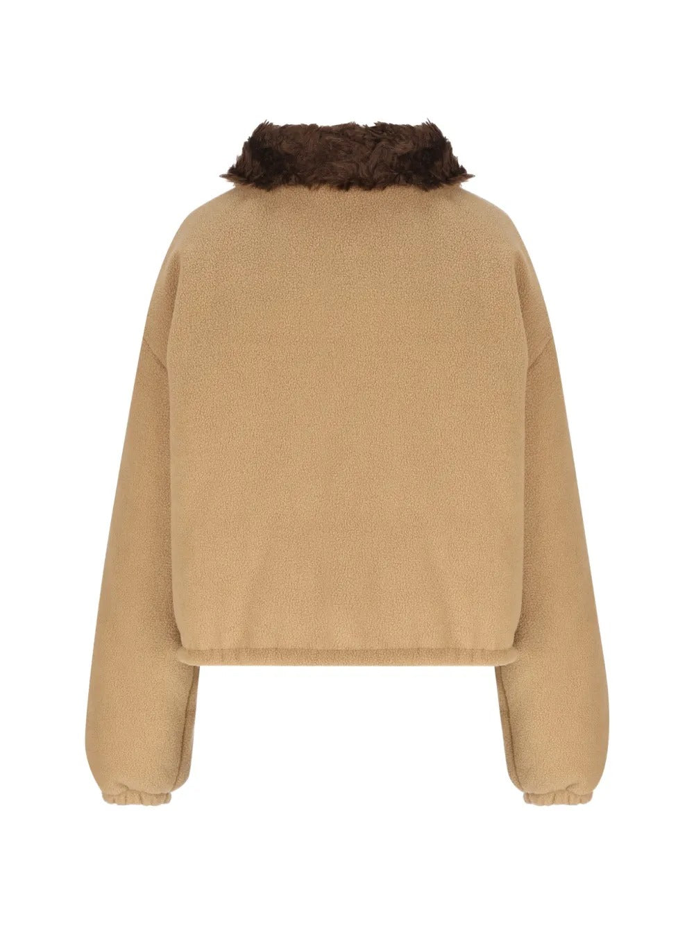 Logo-embroidered fleece jacket-MIU MIU-Verso