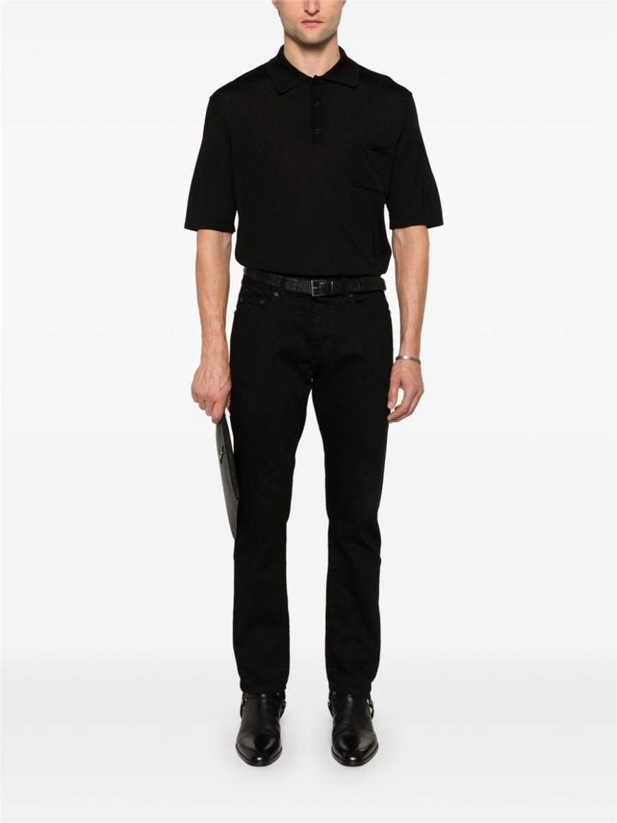 LOGO-EMBROIDERED POLO SHIRT SAINT LAURENT