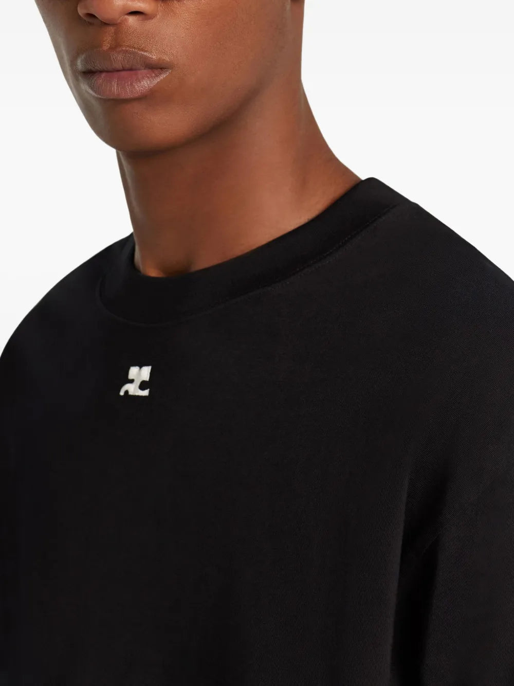 Logo-embroidered short-sleeve t-shirt-COURRÈGES-Verso