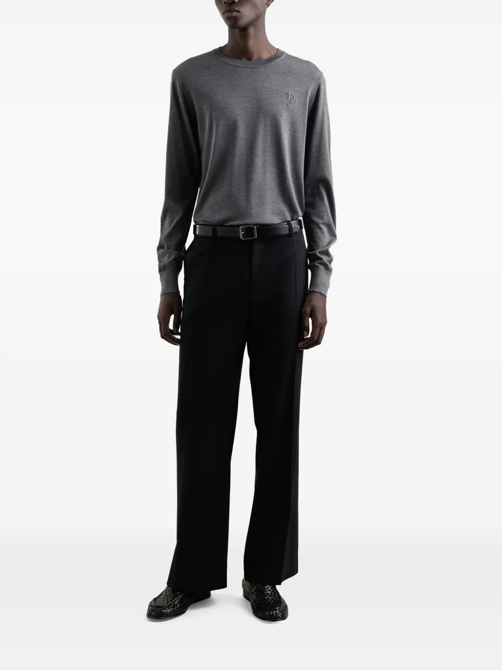 Logo-embroidered Silk Sweater-DOLCE & GABBANA-Verso