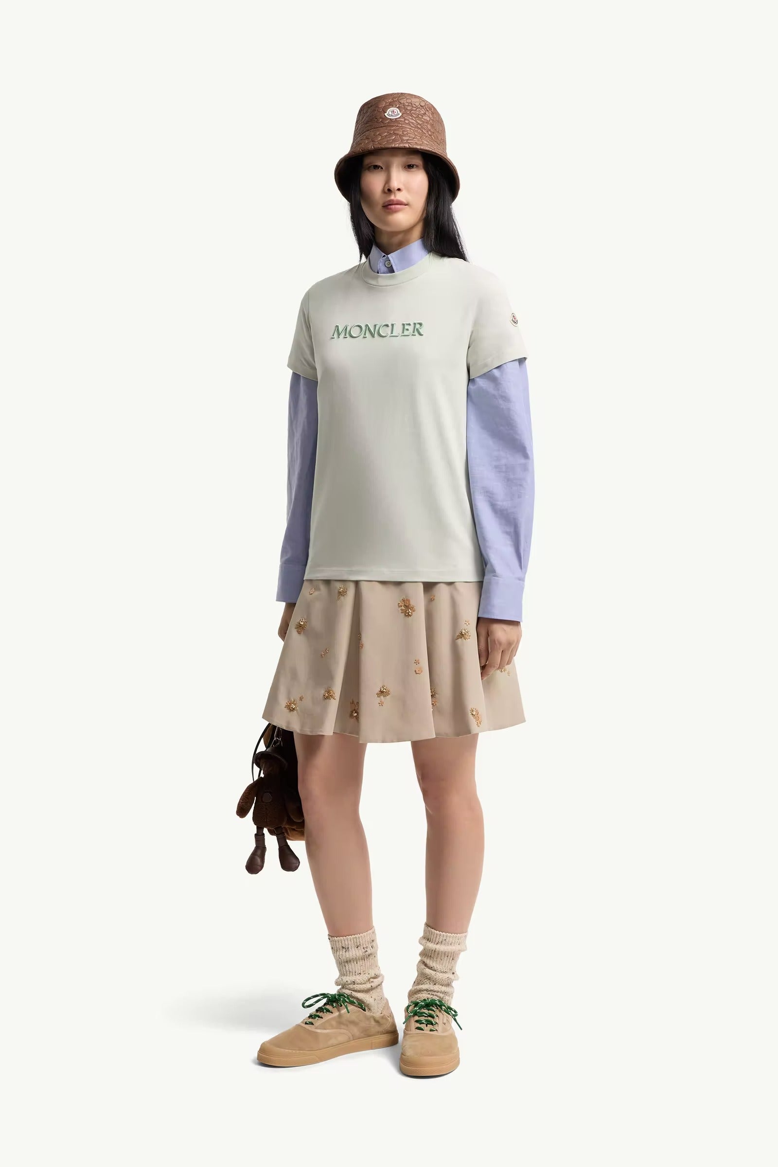 Logo-embroidered T-shirt-MONCLER-Verso