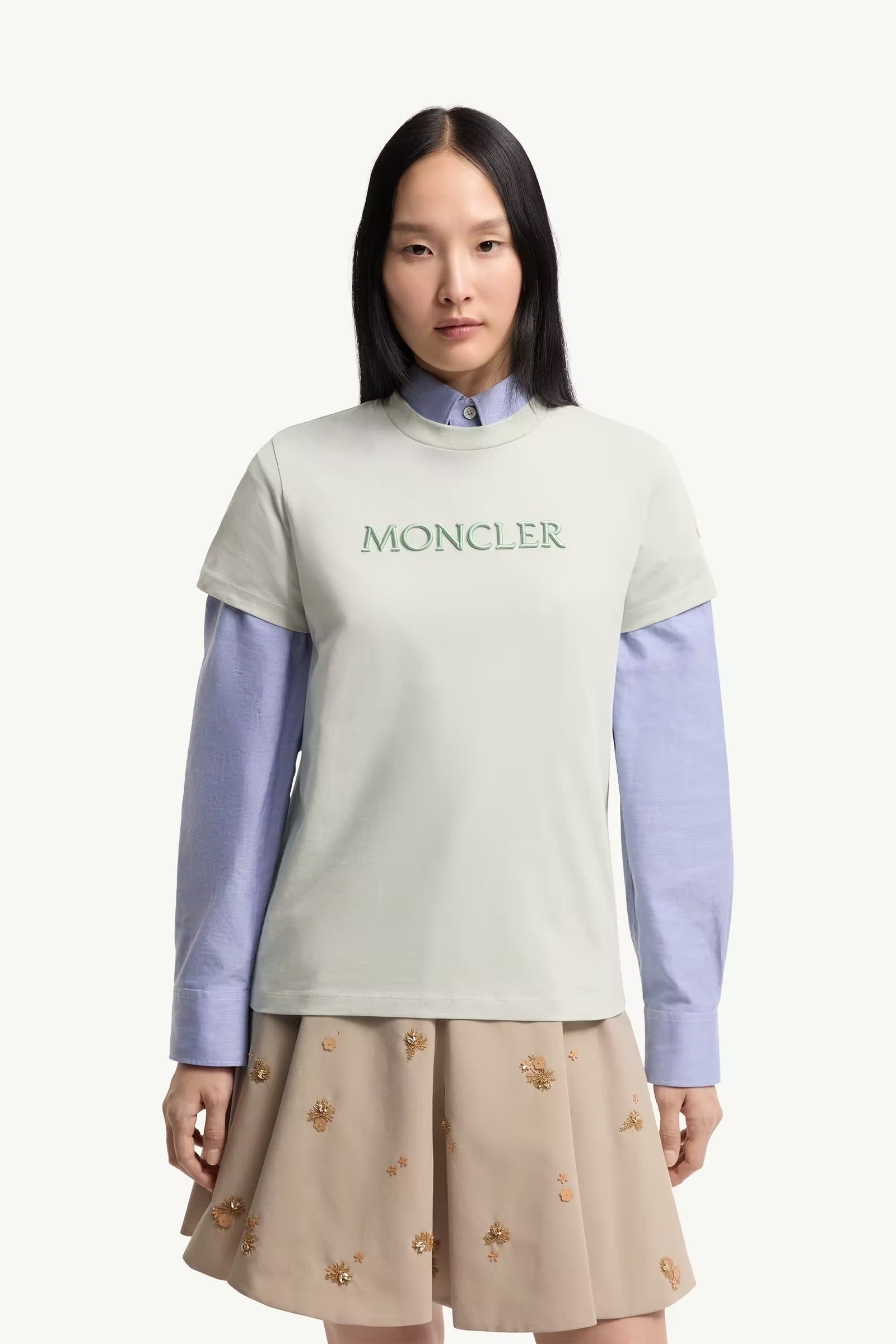 Logo-embroidered T-shirt-MONCLER-Verso