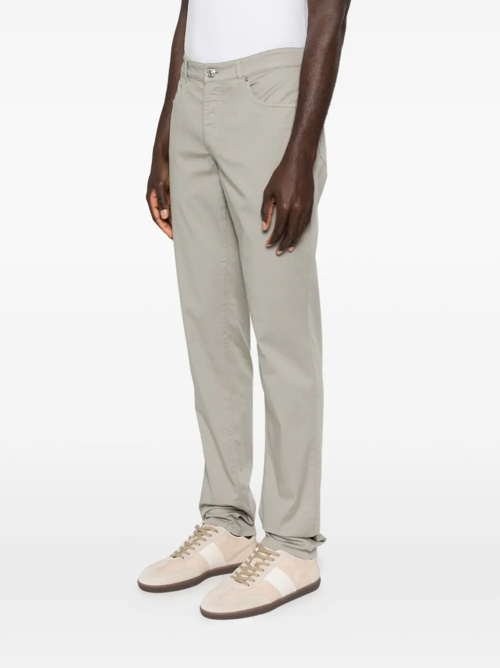Logo-embroidered trousers-BRUNELLO CUCINELLI-Verso
